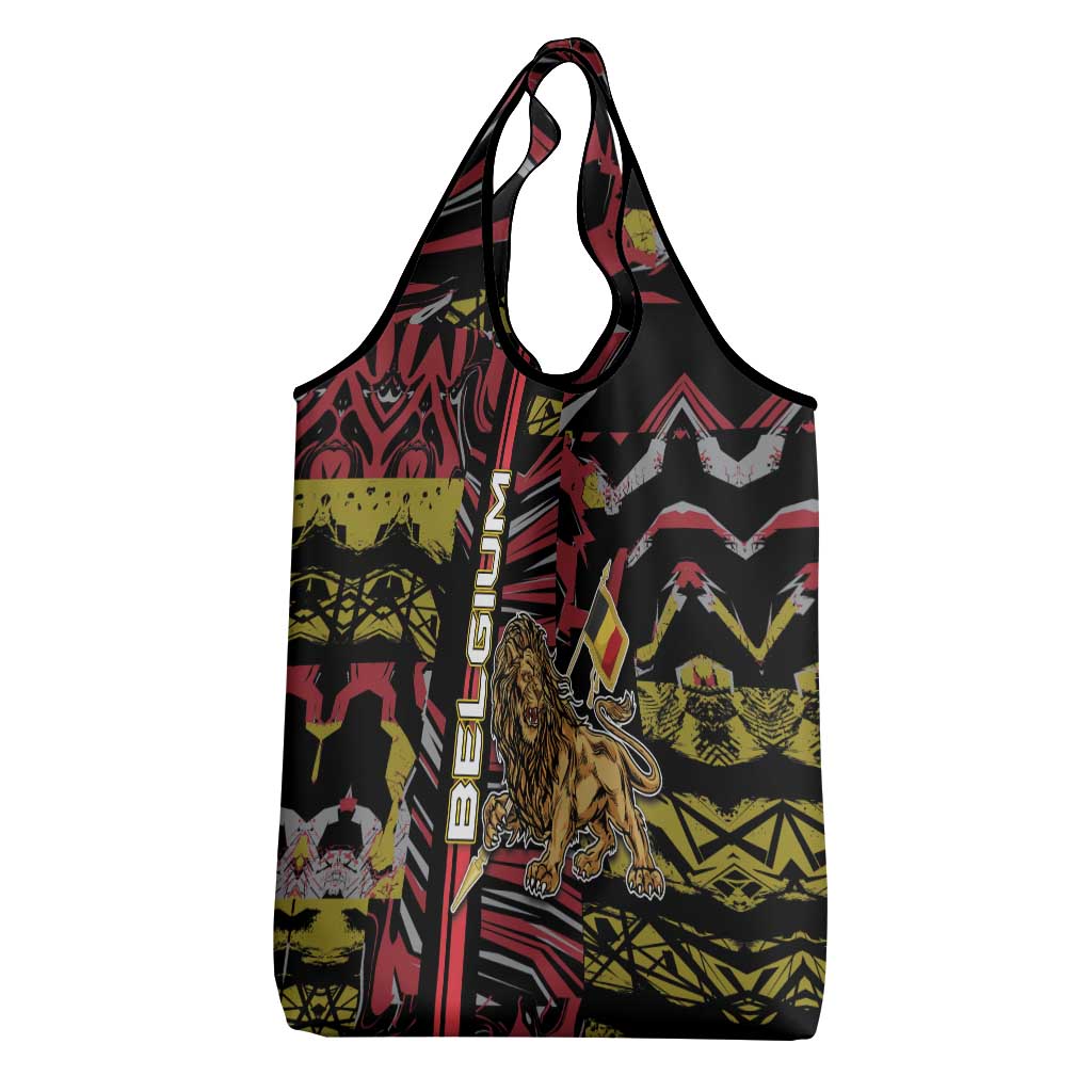 Belgium Grocery Bag Lion Holding Flag - Wonder Print Shop