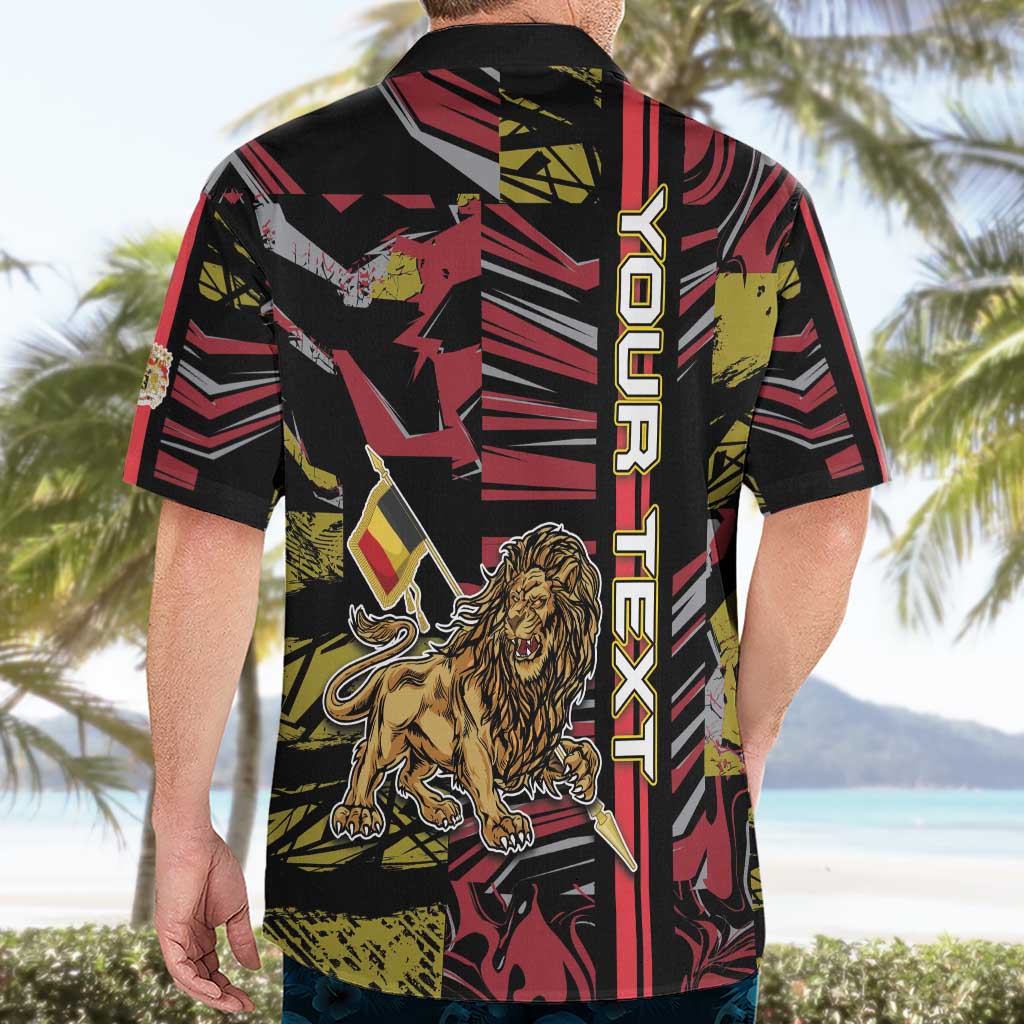 Personalized Belgium Hawaiian Shirt Lion Holding Flag - Wonder Print Shop