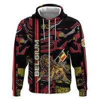 Personalized Belgium Hoodie Lion Holding Flag - Wonder Print Shop