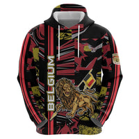 Personalized Belgium Hoodie Lion Holding Flag - Wonder Print Shop