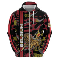 Personalized Belgium Hoodie Lion Holding Flag - Wonder Print Shop