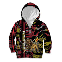 Personalized Belgium Kid Hoodie Lion Holding Flag - Wonder Print Shop