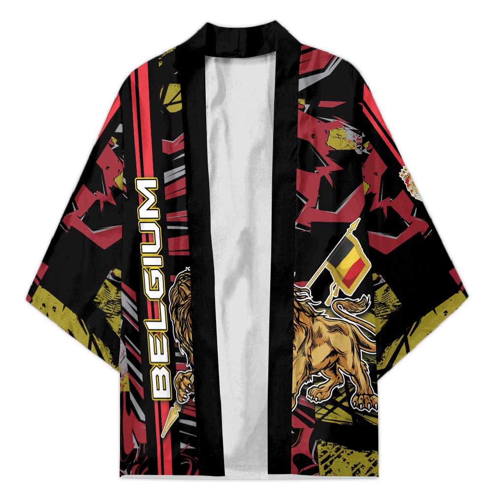 Personalized Belgium Kimono Lion Holding Flag - Wonder Print Shop