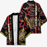 Personalized Belgium Kimono Lion Holding Flag - Wonder Print Shop