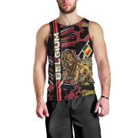 Personalized Belgium Men Tank Top Lion Holding Flag - Wonder Print Shop