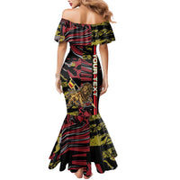 Personalized Belgium Mermaid Dress Lion Holding Flag - Wonder Print Shop
