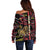 Personalized Belgium Off Shoulder Sweater Lion Holding Flag - Wonder Print Shop