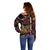 Personalized Belgium Off Shoulder Sweater Lion Holding Flag - Wonder Print Shop