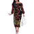 Personalized Belgium Off The Shoulder Long Sleeve Dress Lion Holding Flag - Wonder Print Shop