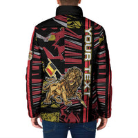 Personalized Belgium Padded Jacket Lion Holding Flag - Wonder Print Shop