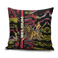 Belgium Pillow Cover Lion Holding Flag - Wonder Print Shop