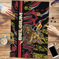 Belgium Puzzle Lion Holding Flag - Wonder Print Shop