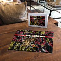 Belgium Puzzle Lion Holding Flag - Wonder Print Shop