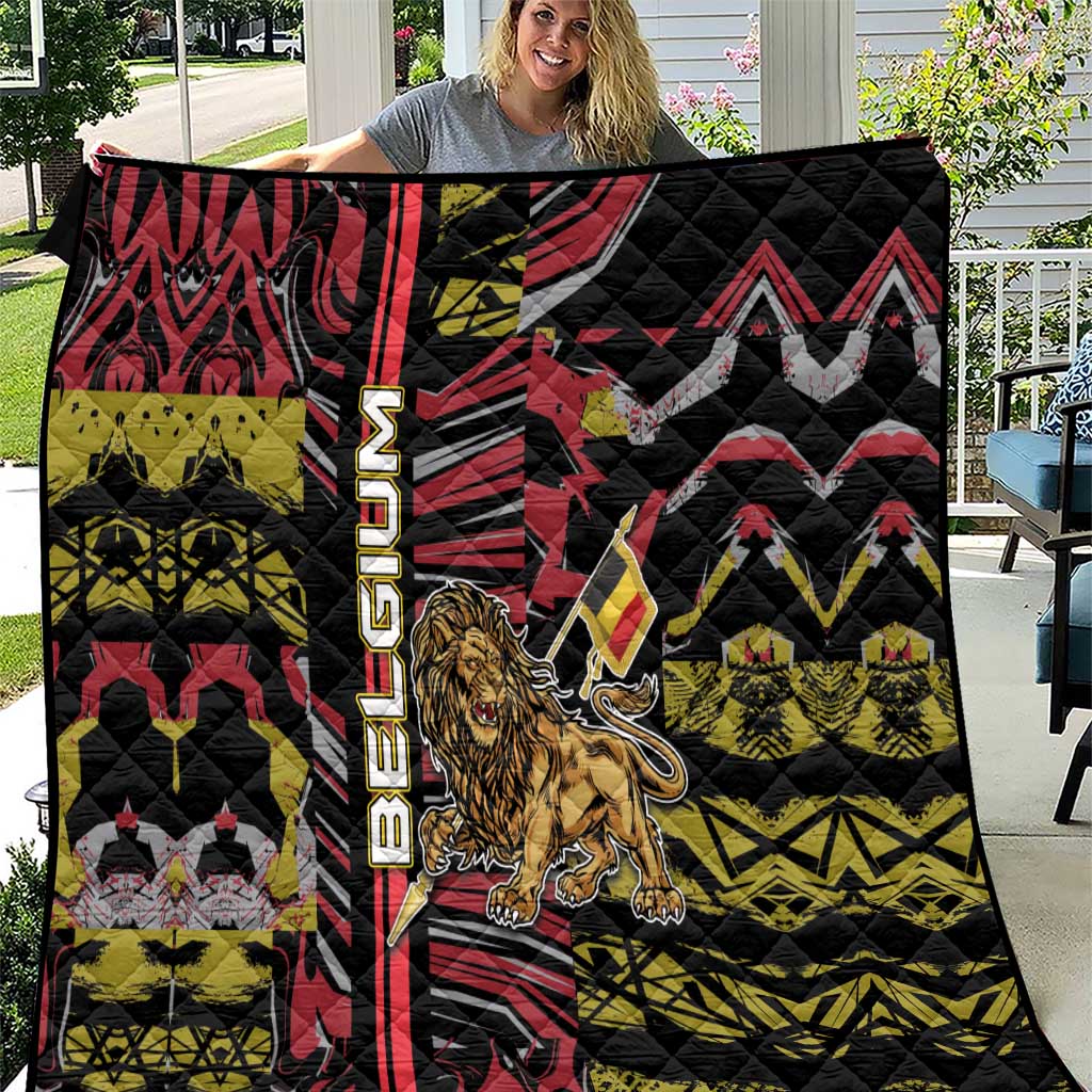 Belgium Quilt Lion Holding Flag - Wonder Print Shop