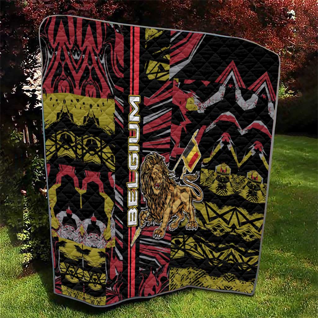Belgium Quilt Lion Holding Flag - Wonder Print Shop