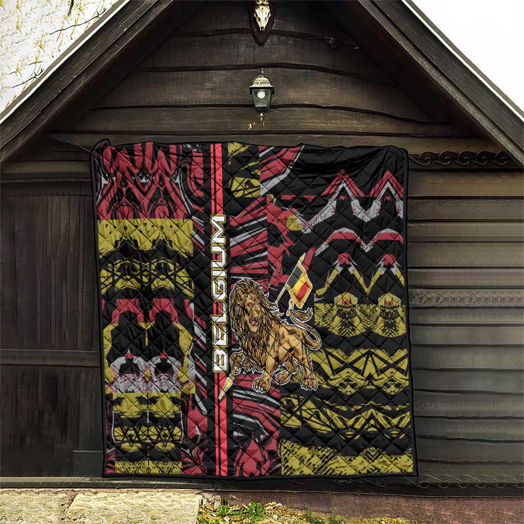 Belgium Quilt Lion Holding Flag - Wonder Print Shop