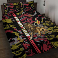 Belgium Quilt Bed Set Lion Holding Flag - Wonder Print Shop