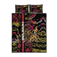 Belgium Quilt Bed Set Lion Holding Flag - Wonder Print Shop