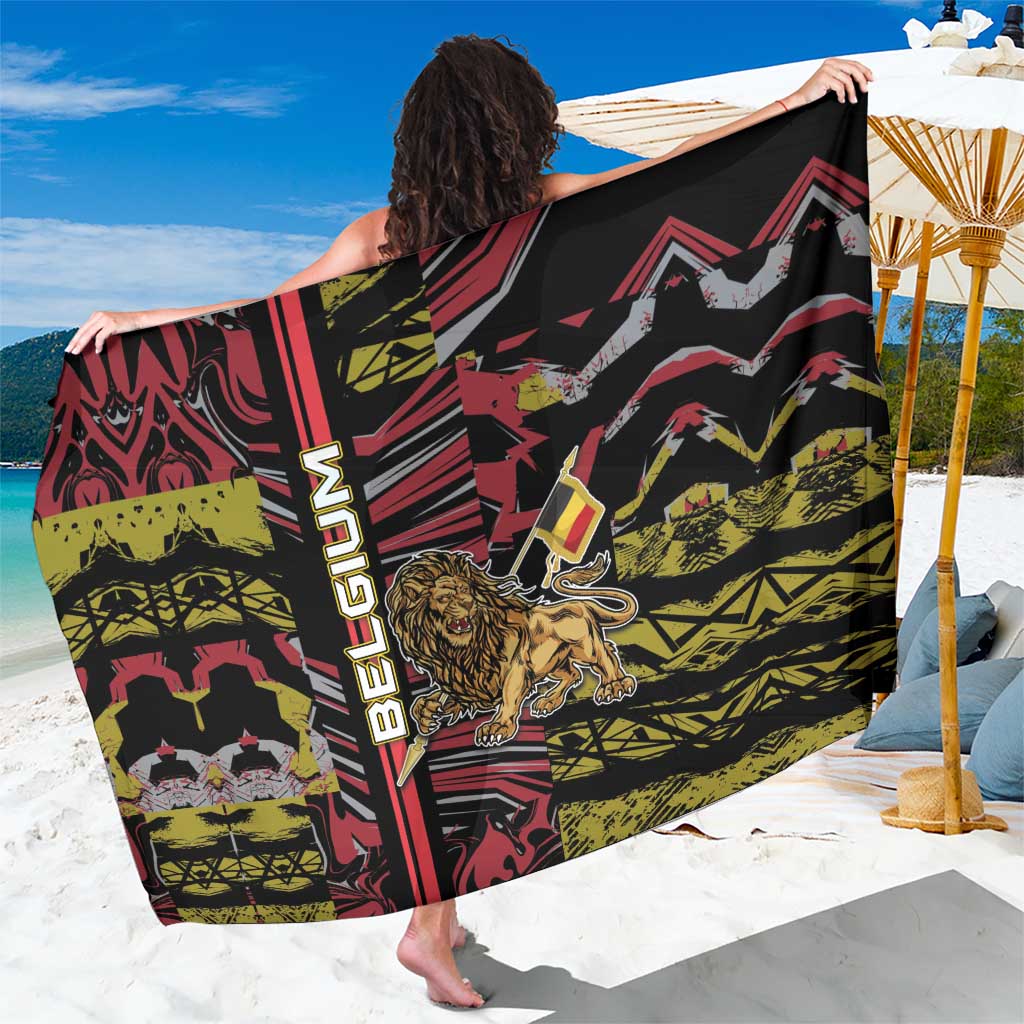 Belgium Sarong Lion Holding Flag - Wonder Print Shop