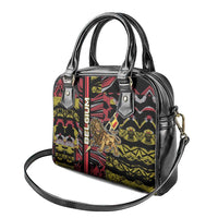 Belgium Shoulder Handbag Lion Holding Flag - Wonder Print Shop