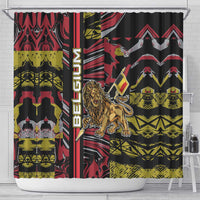 Belgium Shower Curtain Lion Holding Flag - Wonder Print Shop