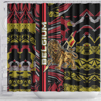 Belgium Shower Curtain Lion Holding Flag - Wonder Print Shop