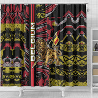 Belgium Shower Curtain Lion Holding Flag - Wonder Print Shop