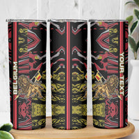 Personalized Belgium Skinny Tumbler Lion Holding Flag - Wonder Print Shop