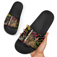 Belgium Slide Sandals Lion Holding Flag - Wonder Print Shop