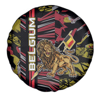 Belgium Spare Tire Cover Lion Holding Flag - Wonder Print Shop