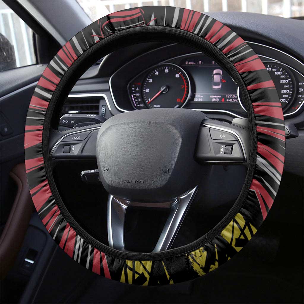 Belgium Steering Wheel Cover Lion Holding Flag - Wonder Print Shop
