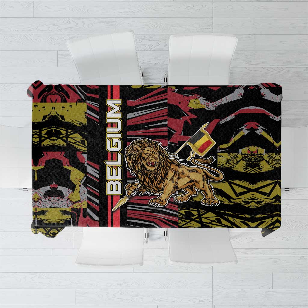Belgium Tablecloth Lion Holding Flag - Wonder Print Shop