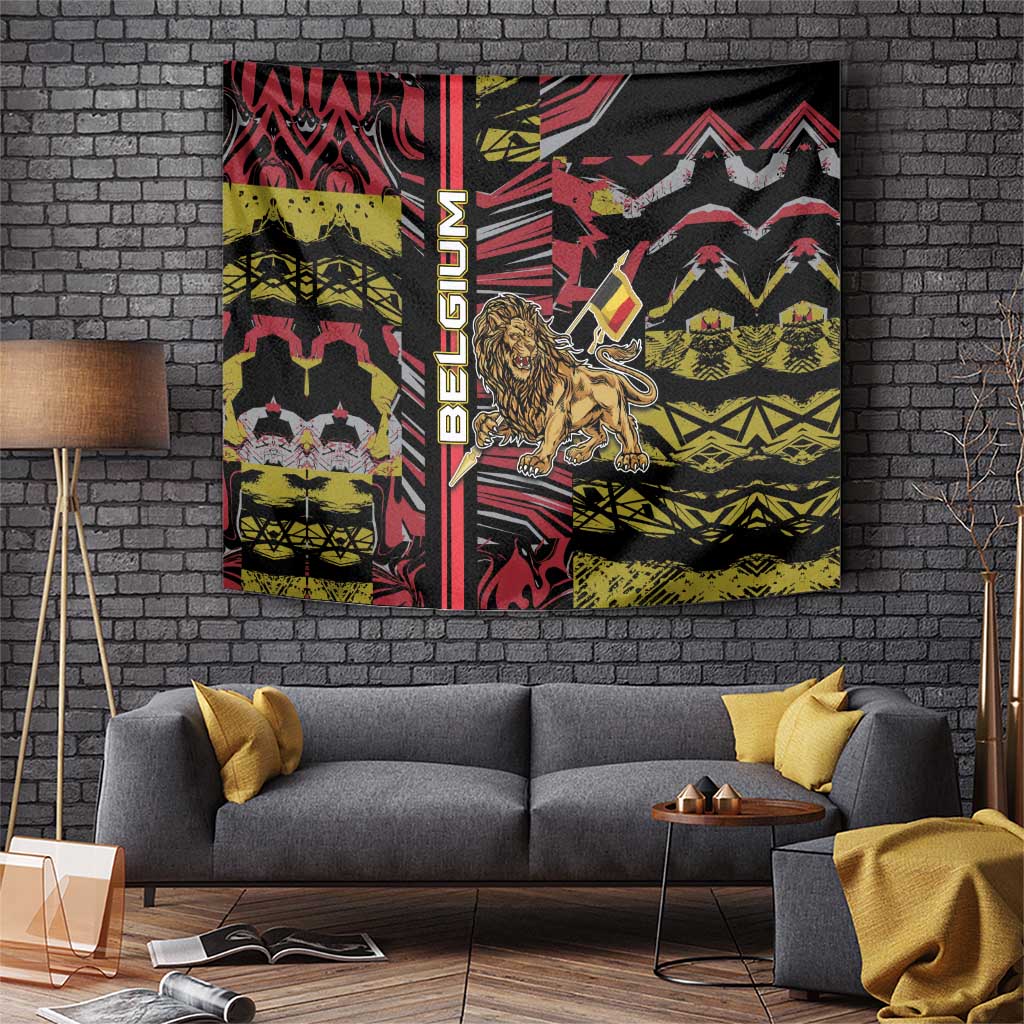 Belgium Tapestry Lion Holding Flag - Wonder Print Shop