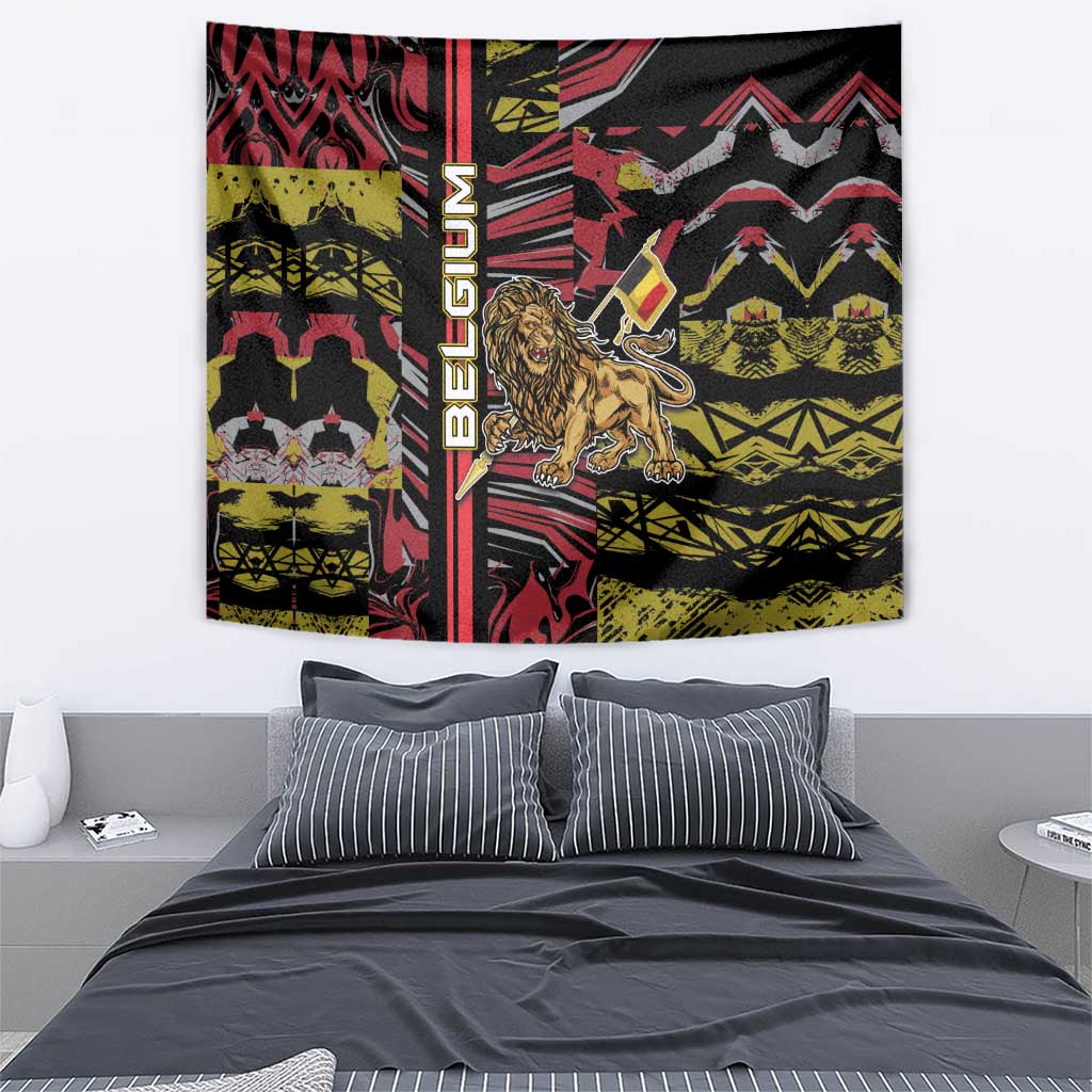 Belgium Tapestry Lion Holding Flag - Wonder Print Shop