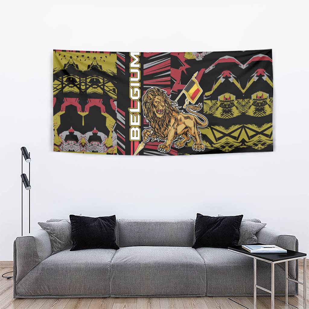 Belgium Tapestry Lion Holding Flag - Wonder Print Shop