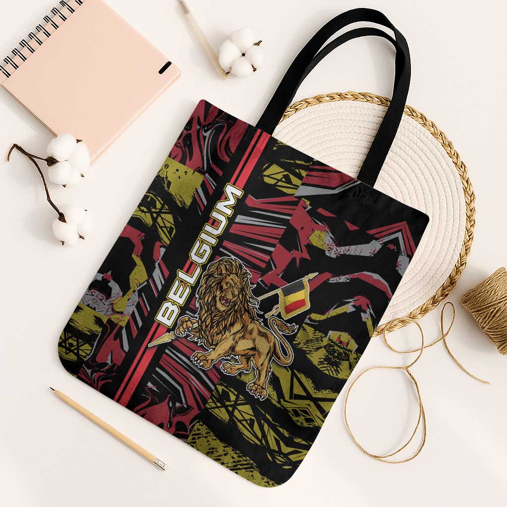 Belgium Tote Bag Lion Holding Flag - Wonder Print Shop