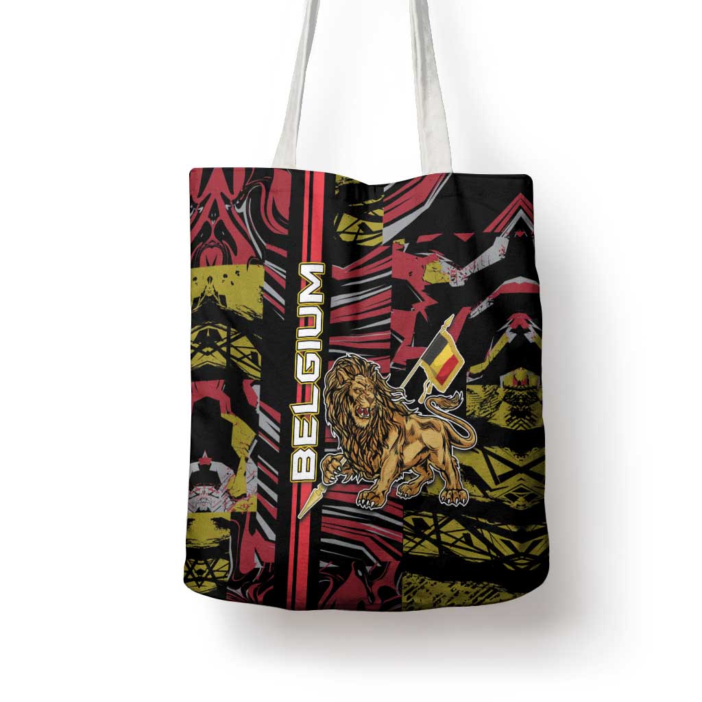 Belgium Tote Bag Lion Holding Flag - Wonder Print Shop