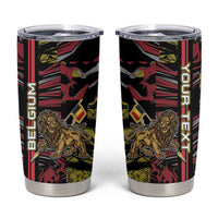 Personalized Belgium Tumbler Cup Lion Holding Flag - Wonder Print Shop