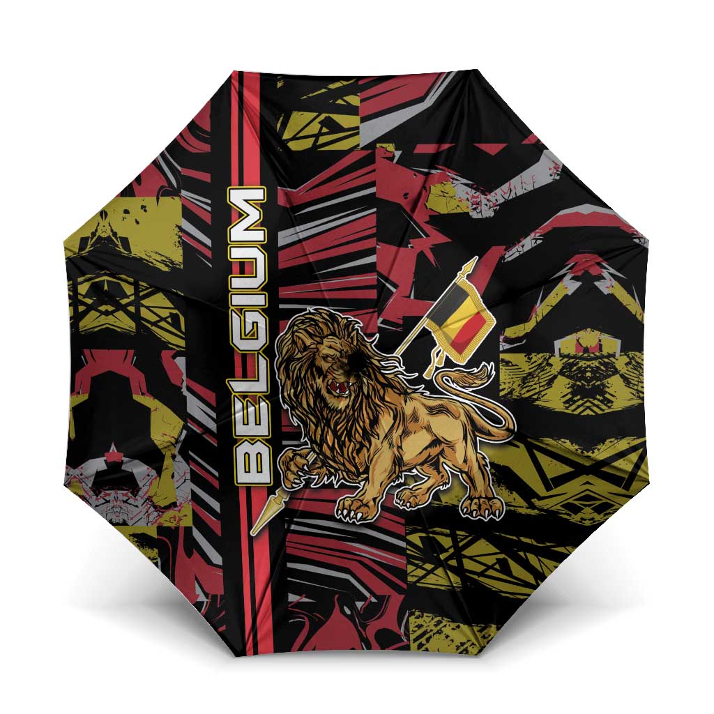 Belgium Umbrella Lion Holding Flag - Wonder Print Shop