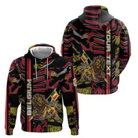 Personalized Belgium Zip Hoodie Lion Holding Flag - Wonder Print Shop