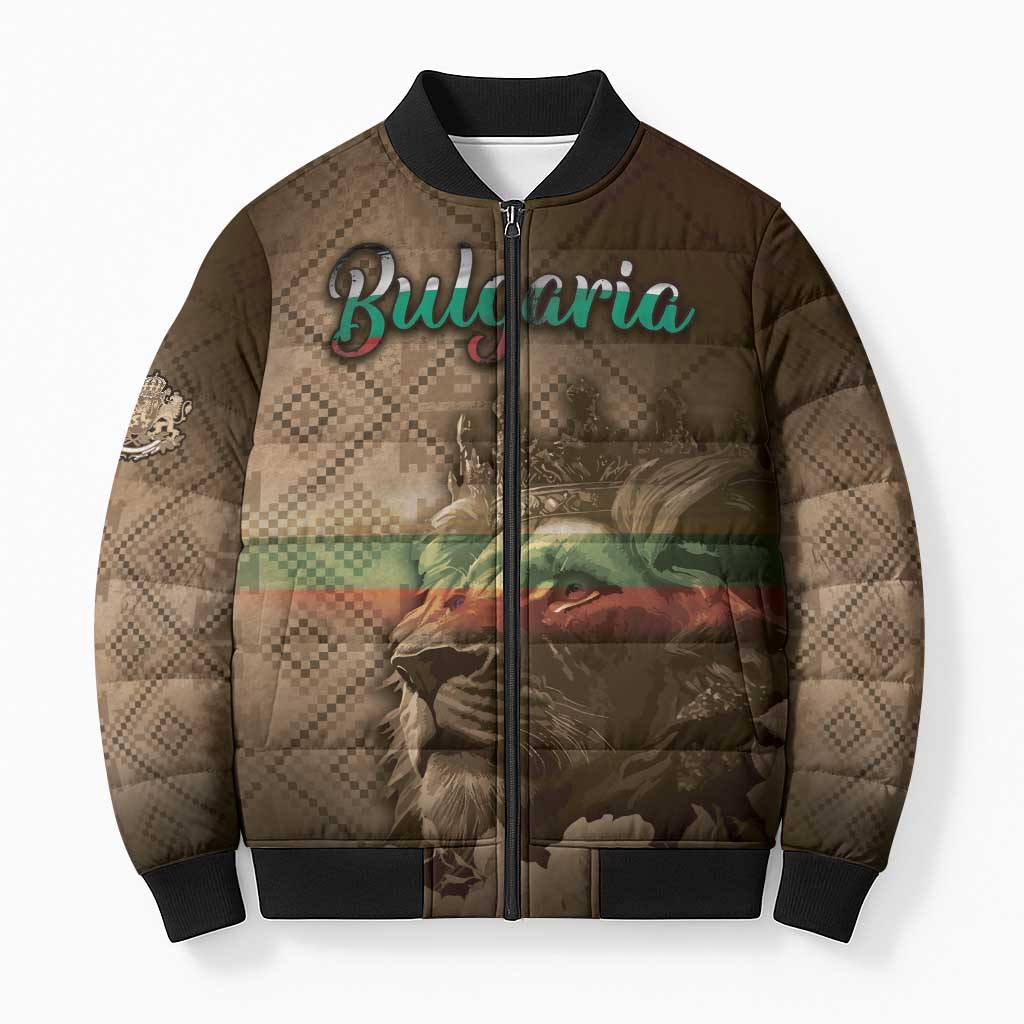 Personalized Bulgaria Bomber Puffer Jacket Lion King Is Pride - Wonder Print Shop