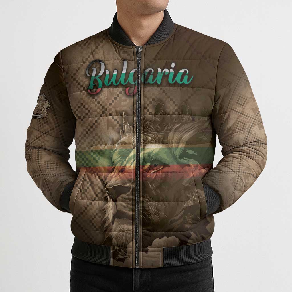 Personalized Bulgaria Bomber Puffer Jacket Lion King Is Pride - Wonder Print Shop
