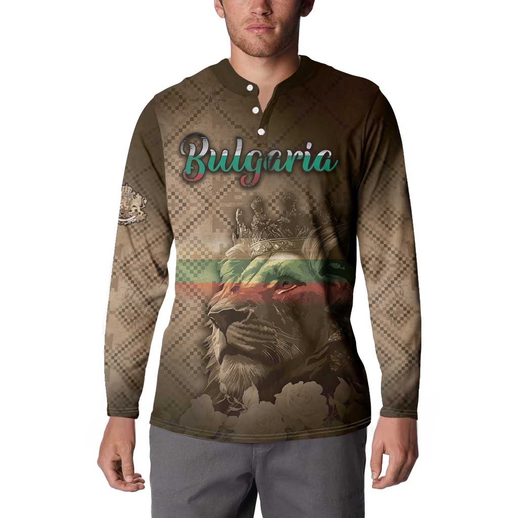 Personalized Bulgaria Button Sweatshirt Lion King Is Pride - Wonder Print Shop