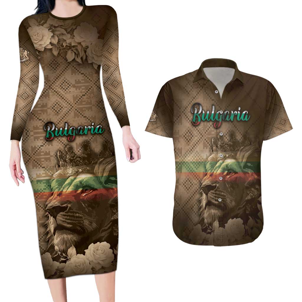 Personalized Bulgaria Couples Matching Long Sleeve Bodycon Dress and Hawaiian Shirt Lion King Is Pride - Wonder Print Shop