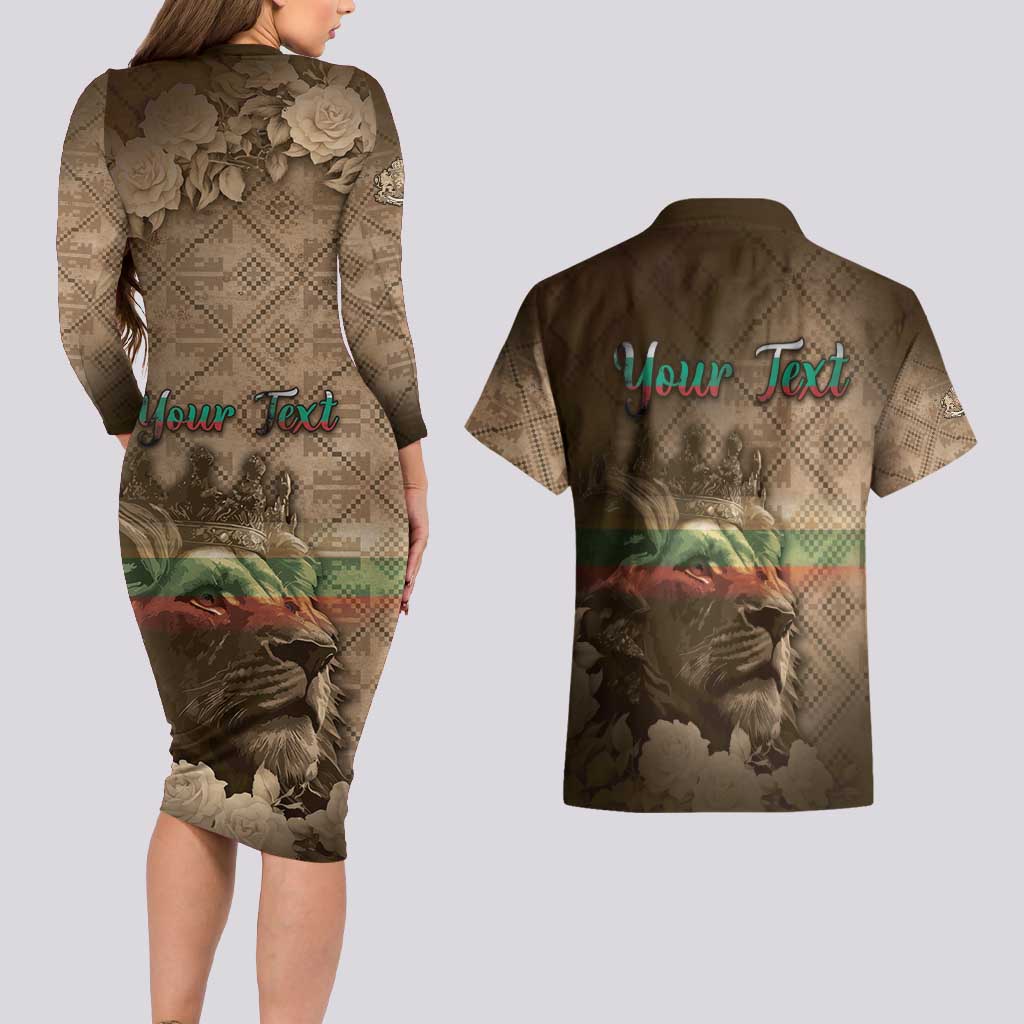 Personalized Bulgaria Couples Matching Long Sleeve Bodycon Dress and Hawaiian Shirt Lion King Is Pride - Wonder Print Shop