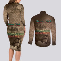 Personalized Bulgaria Couples Matching Long Sleeve Bodycon Dress and Long Sleeve Button Shirt Lion King Is Pride - Wonder Print Shop
