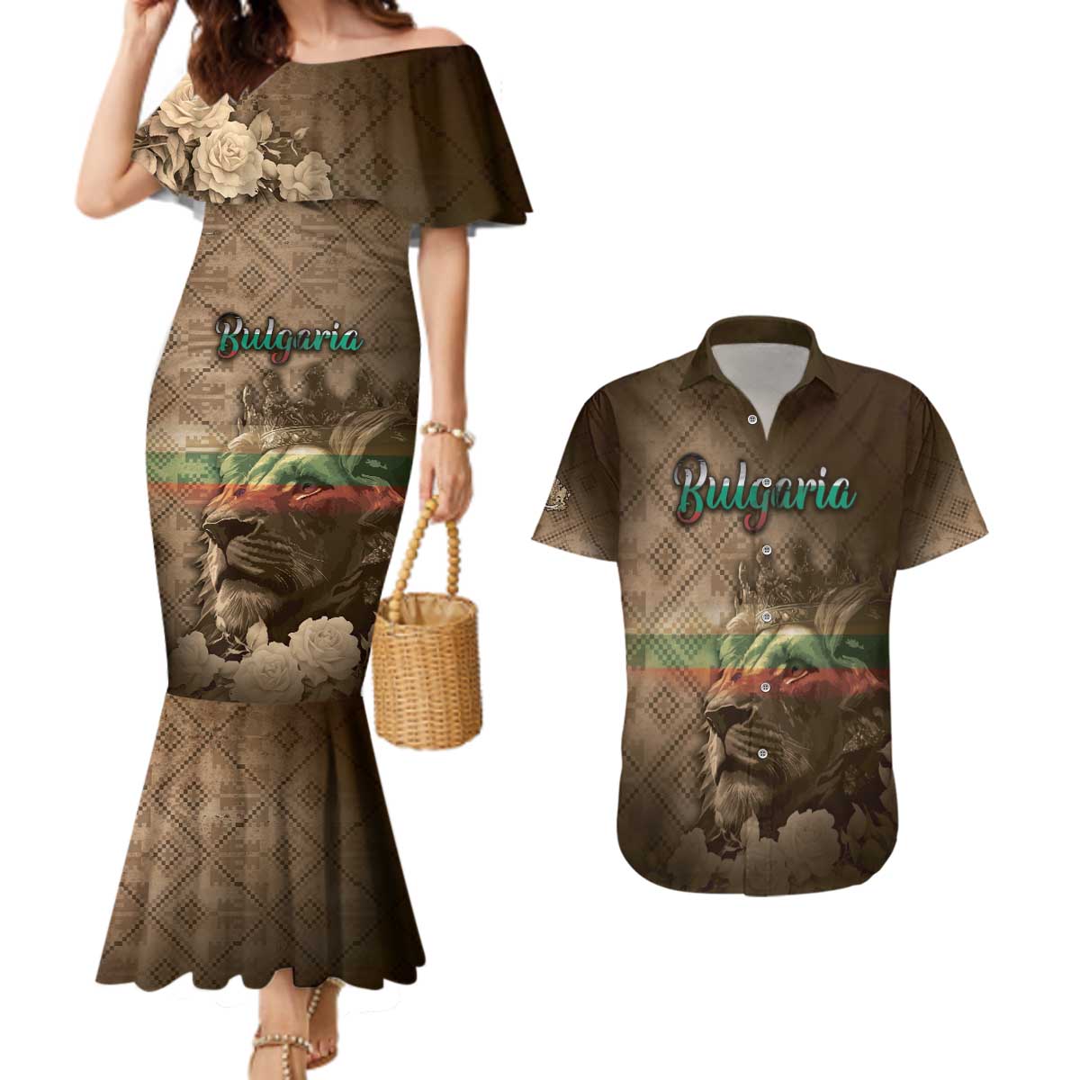 Personalized Bulgaria Couples Matching Mermaid Dress and Hawaiian Shirt Lion King Is Pride - Wonder Print Shop