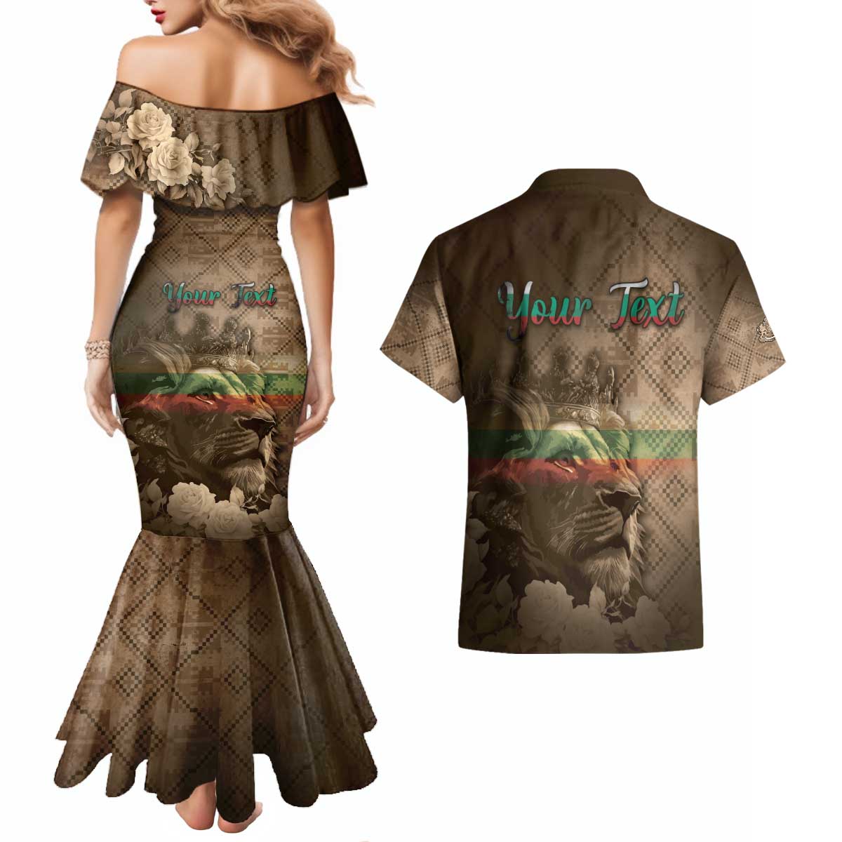 Personalized Bulgaria Couples Matching Mermaid Dress and Hawaiian Shirt Lion King Is Pride - Wonder Print Shop
