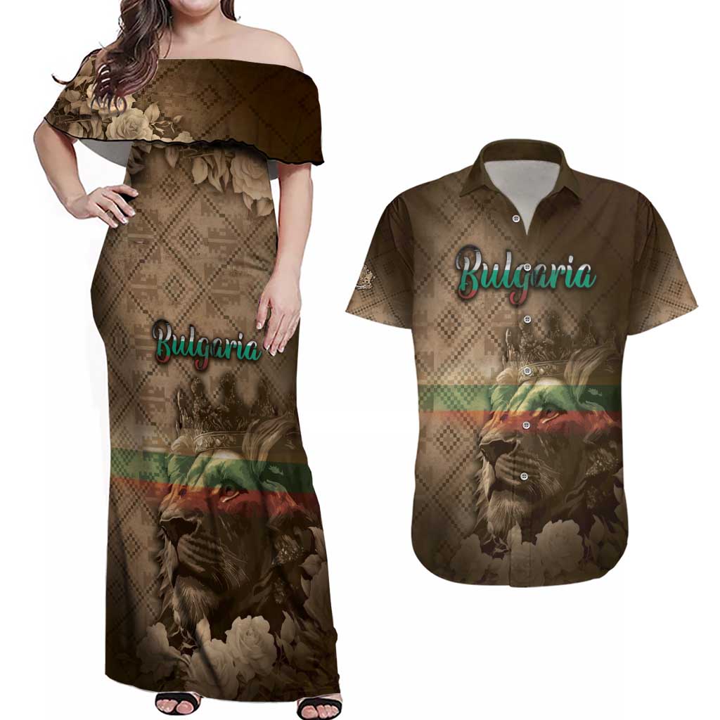 Personalized Bulgaria Couples Matching Off Shoulder Maxi Dress and Hawaiian Shirt Lion King Is Pride - Wonder Print Shop