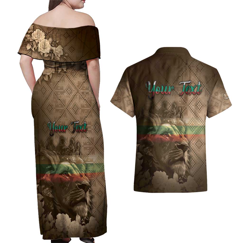 Personalized Bulgaria Couples Matching Off Shoulder Maxi Dress and Hawaiian Shirt Lion King Is Pride - Wonder Print Shop